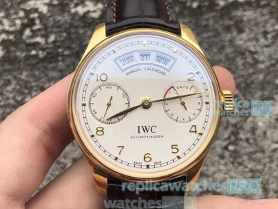 Replica Swiss IWC Portuguese Annual Calendar Watch Rose Gold